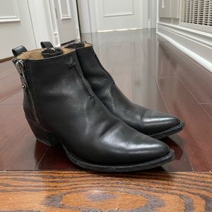 Frye Sacha Moto Booties , Black Leather size 8B